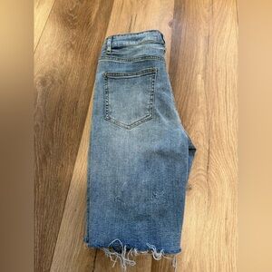 Bermuda Frayed Hem Denim Shorts